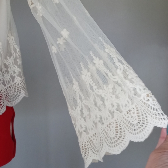 American Rag Off the Shoulder Peasant Blouse Sz Xs - Picture 8 of 10